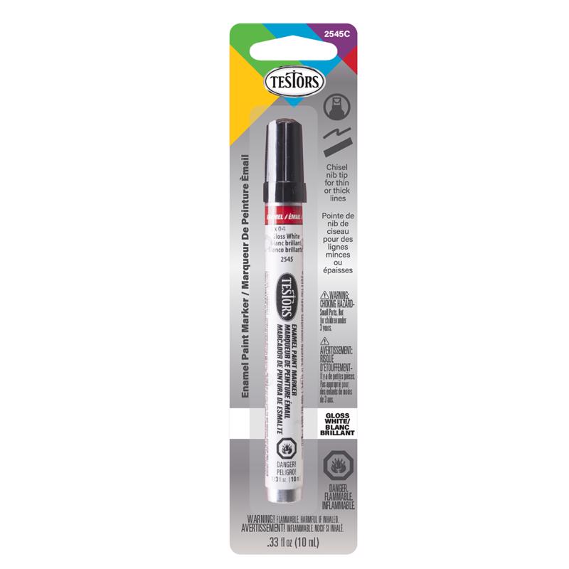 Testors Gloss White Enamel Paint Marker 0.33 oz