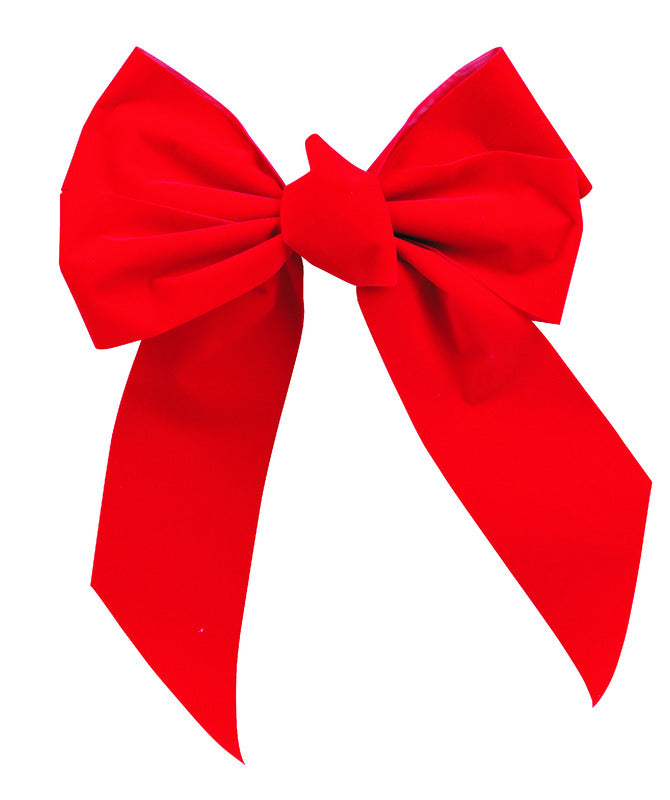 Holiday Trims Red 5 Loop Christmas Bow 10 in.