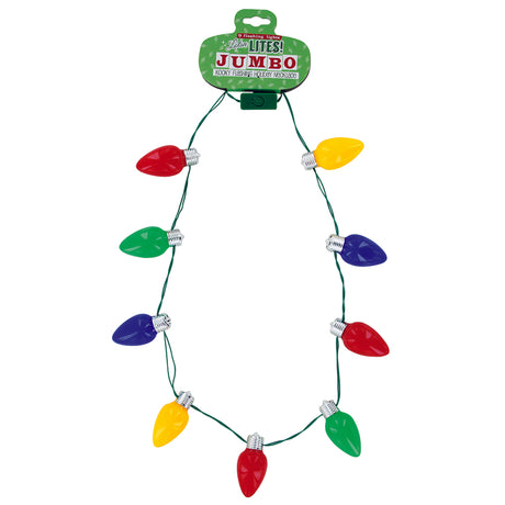 DM Merchandising Lotsa Lites CHRISTMAS Jumbo Light Up Necklace Plastic 1 pk