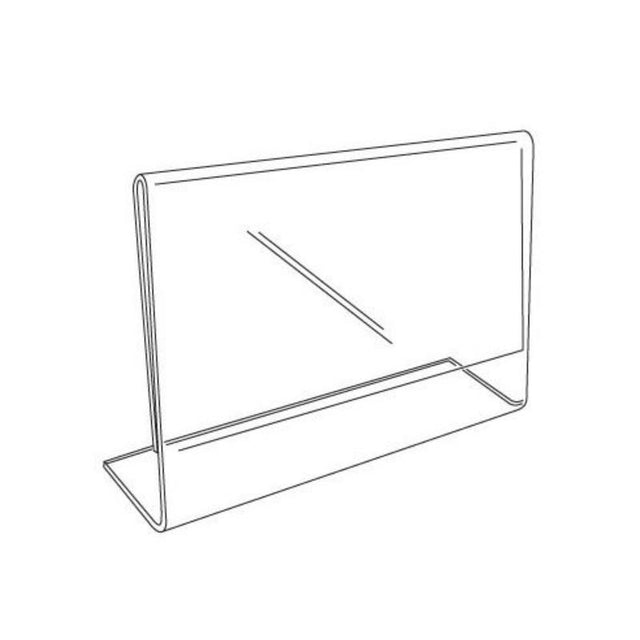 Clear Plastic Counter Slant Back Sign Holder 5-1/2 in. H X 1-7/16 in. W X 7-1/2 in. L