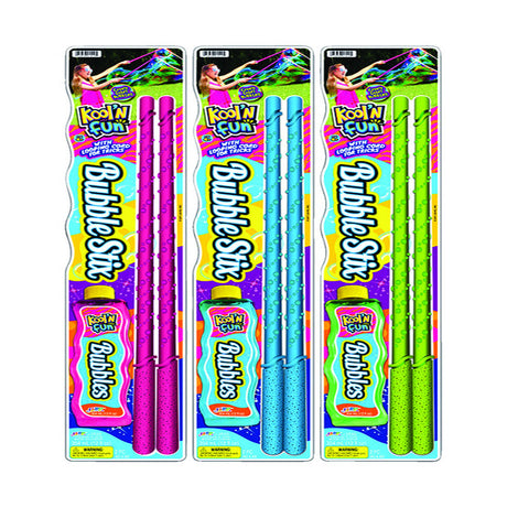 Ja-Ru Kool'N Fun Bubble Set with Wand Plastic Assorted 3 pc