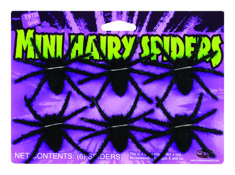 Fun World 5 in. Mini Hairy Spiders Halloween Decor